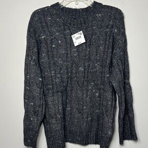 NWT American Eagle marbled charcoal cable knit oversized sweater M